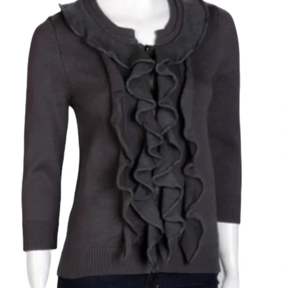 ESCIO BOUTIQUE EUC WOMENS ZIP GRAY SWEATER TOP SHIRT WINTER FALL HOLIDAY SIZE XL - Picture 1 of 6